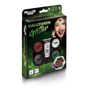 Moon Terror - Halloween Festival Glitter Shaker makeup for the Face & Body - 5g - Easily add sparkles to your horror looks like a pro! - Gift Set