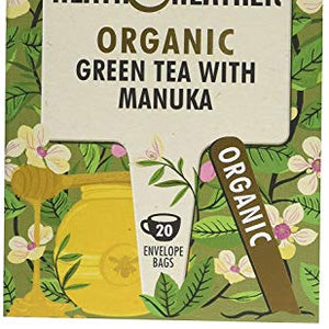 Heath & Heather Organic Green Tea & Manuka 20bags (2 pack)