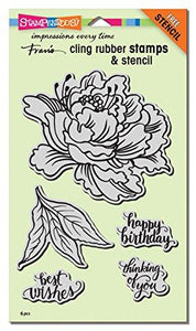 STAMPENDOUS CRS5103 Cling Fresh Peony W/Template
