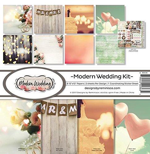 Reminisce MOD-200 Modern Wedding Scrapbook Collection Kit, Multicolor