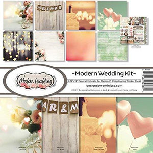 Reminisce MOD-200 Modern Wedding Scrapbook Collection Kit, Multicolor