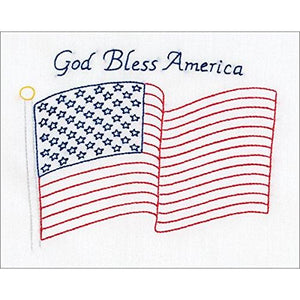 Stamped White Sampler 8"X10"-God Bless America
