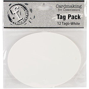 Ruby Rock-It Fundamentals Oval Tags (12 Pack), Large, White