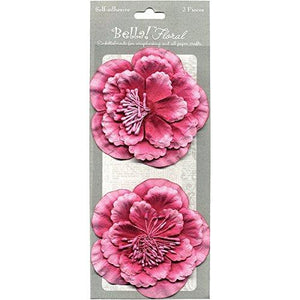 Ruby Rock-It Bella! Paper Florals 2/Pkg-Pink