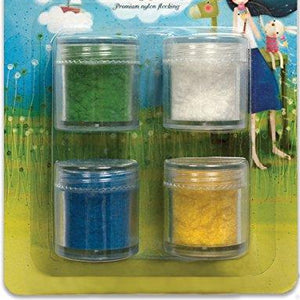 Santoro Kori Kumi II Nylon Flocking Powder 3g 4/Pkg-Green, White, Blue, Yellow