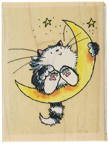 Penny Black Rubber Stamp 2.5"X3"-Cat On The Moon