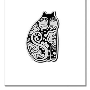 STAMPENDOUS LBCV009 Laurel Burch Cling Stamp, Flowering Feline