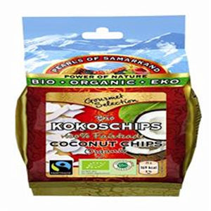 Pearls of Samarkand Organic F/T Raw Coconut Chips 125 g x 1