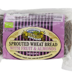 Everfresh Organic Sprouted Fruit and Almond Bread 400 g (Pack of 4)