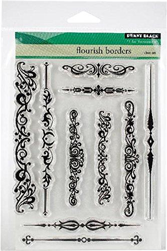 Penny Black Flourish Borders Clear Unmounted Rubber Stamp Set (30-462)