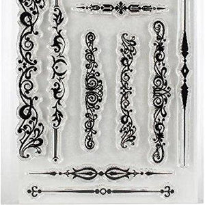 Penny Black Flourish Borders Clear Unmounted Rubber Stamp Set (30-462)