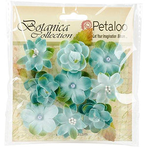 PETALOO RS5007-104 Botanica Baby Blooms 9/Pkg, 1.25", Teal