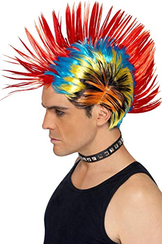 Smiffys Street Punk Mohawk Wig - Multi-Colour