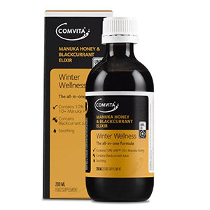 Comvita Immune Support Manuka Honey Elixir with Zinc (UMF 10+, MGO 263+) -Blackcurrant Flavour - 200ml