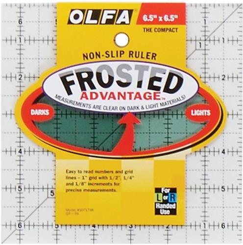 OLFA 1071798 QR-6S 6-1/2-Inch Square Frosted Advantage Acrylic Ruler