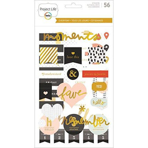 Project Life Chipboard Stickers -Everyday Edition W/Gold Foil
