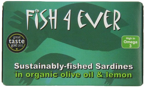 Fish4Ever Sardines In Organic Lemon and Olive Oil 120 g (Pack of 5)