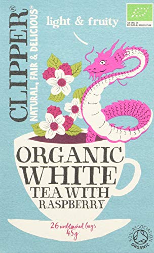 Clipper Organic White Tea with Raspberry 26 Teabags (Pack of 6, Total 156 Teabags)