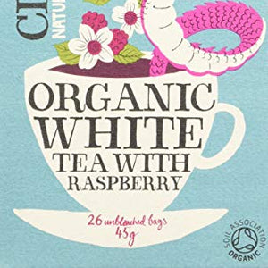 Clipper Organic White Tea with Raspberry 26 Teabags (Pack of 6, Total 156 Teabags)