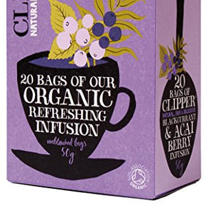 Clipper Fairtrade Organic Black Currant and Acai Berry 20 Tea Bags, 50g