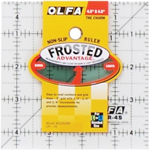OLFA 1071797 QR-4S 4-1/2-Inch Square Frosted Advantage Acrylic Ruler