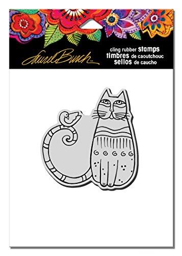 STAMPENDOUS LBCQ002 Laurel Burch Cling Stamp, Cat & Feathered Friend