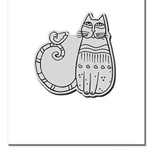 STAMPENDOUS LBCQ002 Laurel Burch Cling Stamp, Cat & Feathered Friend