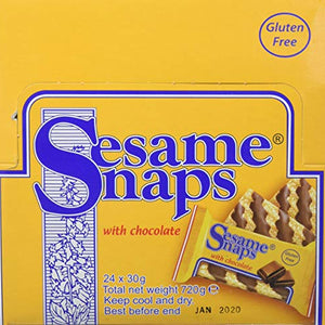 SESAME SNAPS Sesame Snaps With Chocolate 30g (PACK OF 24)