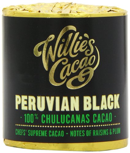 Willie's Cacao Peruvian Black Chulucanas 100% Cacao Raisin and Plum Notes 180 g (Pack of 2)