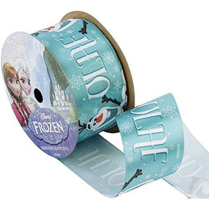 Offray Frozen Craft Ribbon, 1-/2-Inch by 9-Feet, Olaf Name Blue