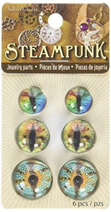 Solid Oak STEAM178 Steampunk Acrylic Dragon Eyes Bright's Accents (6 Pack)