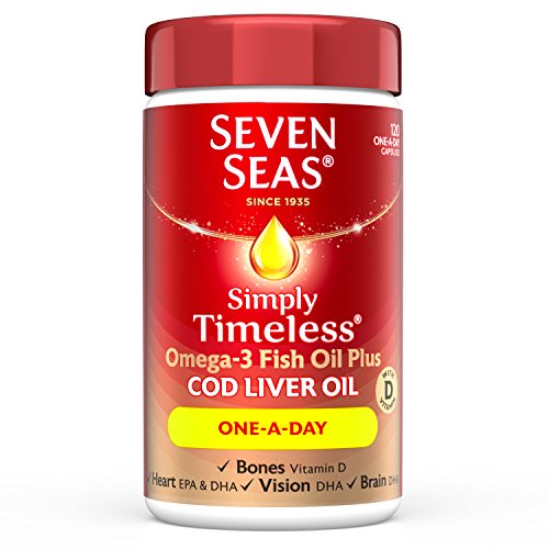 Seven Seas Simply Timeless Cod Liver Oil Capsules, 120-Count