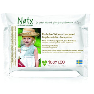 Naty by Nature Babycare Flushable Family Wipes 220g