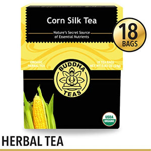 Organic Corn Silk Herbal Tea - Kosher, Caffeine-Free, GMO-Free, 100% Organic - Buddha Teas - 18 Bleach Free Cornsilk Tea Bags Per Box (1 Box)