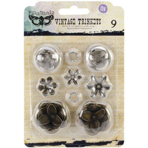 Prima Marketing Sunrise Sunset Mechanicals Metal Vintage Trinkets-Roses, 9/Pack