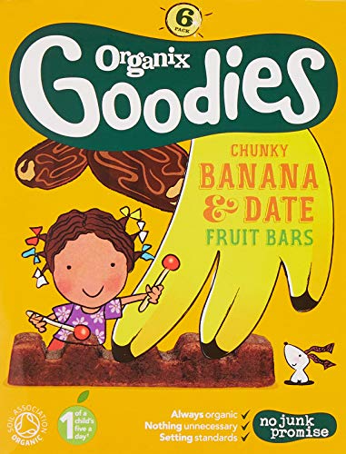 Organix Organic Banana and Date Chunky Fruit Bars, 6 x 17g