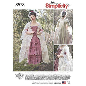 Simplicity Pattern 8578 R5 Misses' 18th Century Costume Gown by American Duchess, Size 14-22
