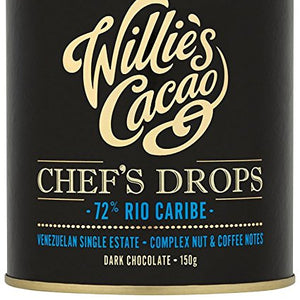 Willie's Cacao Chef's Drops 72 Caribe Rio 150 g (Pack of 3)