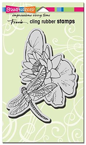 STAMPENDOUS CRR310 Cling Stamp, Dragonfly Lily