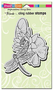 STAMPENDOUS CRR310 Cling Stamp, Dragonfly Lily
