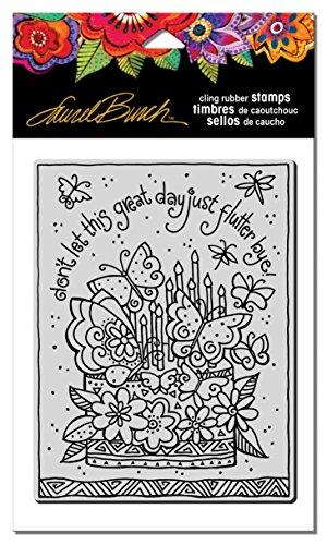 STAMPENDOUS LBCR013 Laurel Burch Cling Stamp, Flutterbye Cake