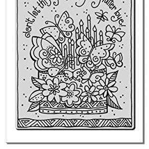 STAMPENDOUS LBCR013 Laurel Burch Cling Stamp, Flutterbye Cake