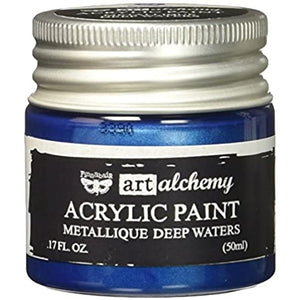 Prima Marketing Finnabair Art Alchemy Acrylic Paint 1.7 Fluid Ounces-Metallique Deep Waters, Other, Multicoloured, 4.59x4.49x5.2 cm
