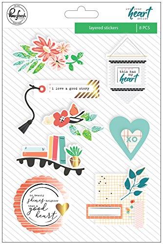 Pinkfresh Studio Let Your Heart Decide Layered Chipboard Stickers 5"X7"-W/Foil