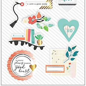 Pinkfresh Studio Let Your Heart Decide Layered Chipboard Stickers 5"X7"-W/Foil