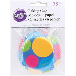 Wilton Retro Dots Standard Baking Cups, 75 Count