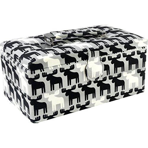Sewing Basket Rectangle-11.5x6.5x5 Black & White Animal Print