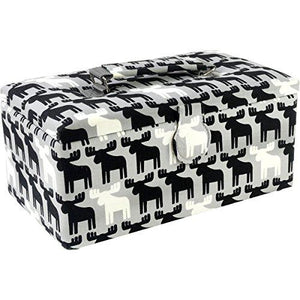 Sewing Basket Rectangle-11.5x6.5x5 Black & White Animal Print