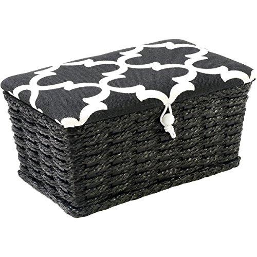 PRYM Sewing Basket Rectangle -7.5"X4.5"X3.25" Black & White Lid