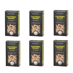 Rollagranola: Vegan Oats Granola - 100% Natural & Healthy - Gluten Free - Cereal Free - No Added Sugar - Organic - Ideal for Diabetics - Handcrafted in The UK - 350g Pack of 6 (California Walnut)